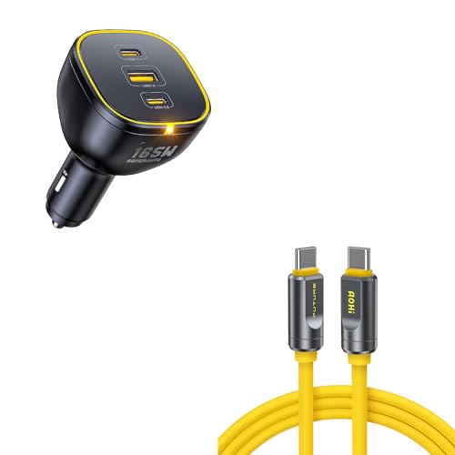 AOHI 165W Laptop Car Charger Adapter 140W PD 3.1 Fast Charging USB C Charger+USB 4 2.0 Cable 6.6FT with up to 120Gbps Bandwidth Boost Dual 8K/4K Display 240W PD 3.1 Fast Charging