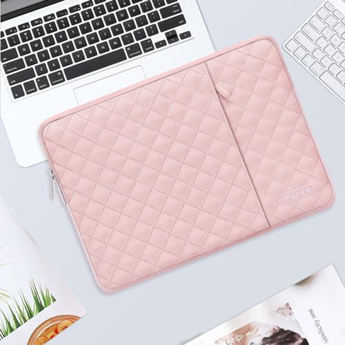 MOSISO Laptop Case 13 inch, 13 inch Laptop Sleeve, Chalk Pink | Compatible with MacBook Neo/Air 13.6/Pro 13/Pro 14, HP Dell ASUS Lenovo, Square Quilted Vertical Bag with Pocket&Small Case - color: Chalk Pink, size: 13 inch