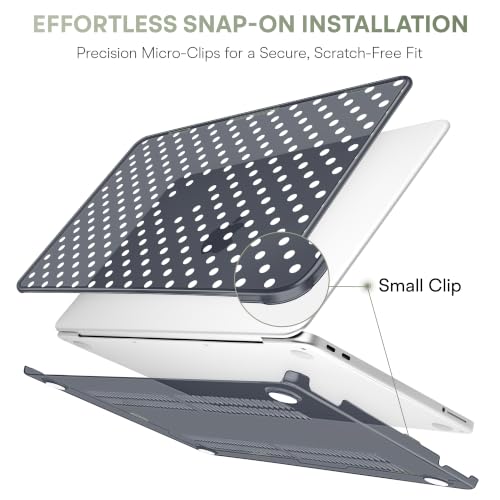 May Chen Compatible with MacBook Neo 13 inch Case 2026 Model A3404, Plastic Hard Shell,Keyboard Cover,Screen Protector,Dust Plug, for MacBook Neo 13" with A18 Pro Chip, Black Polka dot - color: Black Polka dot