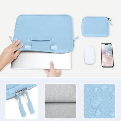 MOSISO 15 inch Laptop Case, 15 inch Laptop Sleeve Carrying Case | Compatible with MacBook Air 15 inch M5 M4 M3 M2 2026-2023, Dell XPS with Handle&Detachable Small Case, Air Blue - color: Air Blue, size: 15 inch