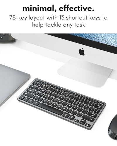 Macally Wireless Bluetooth Keyboard for Mac - Premium Multi Device Connectivity - Compatible Apple Keyboard for MacBook Pro/Air, iMac, Mac mini, iPad, Laptop, and PC - color: Space Gray