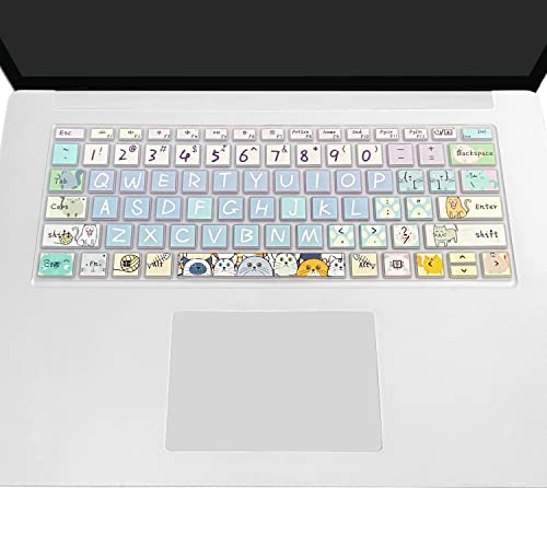Keyboard Cover Skin for Microsoft Surface Laptop 3/4/5 13.5 & 15 Inch, Surface Laptop Studio/Studio 2 14.4", Cute Cat - color: Cute Cat