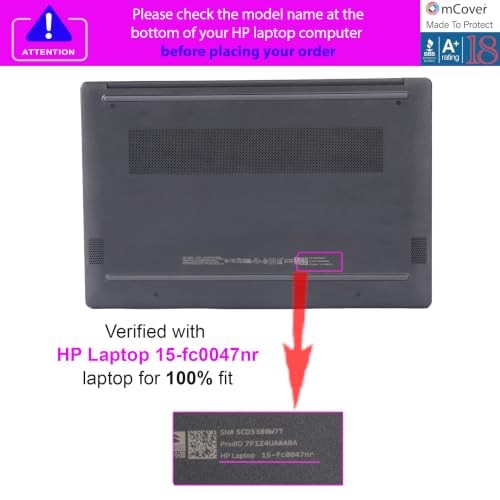mCover Case Compatible ONLY for 2023-2024 15.6-inch HP Laptop 15-FCxxxx / 15-FDxxxx Series Windows Notebook PC (NOT Fitting Any Other HP Laptop Models) - Black - color: Black