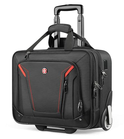 star cloud Rigid Frame Rolling Laptop Bag 18"×14"×8", Water-Resistant Rolling Briefcase with Wheels, Business Travel Computer Bag, Underseat Carry on Luggage for Men & Women