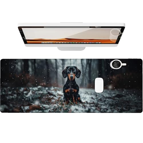 Dachshund Gaming Mouse Pad, Large Office Desk Mat, Anti-Slip Rubber Base Mousepad for Computer Laptop Keyboard, Smooth Desk Pad for Home Office Gamer Work Accessories 31.5" x 11.8" - color: 10Dachshund