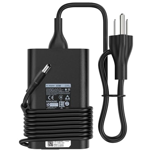 65W 45W 4.5mm Round Tip Slim Curved Laptop Charger Compatible with Dell Inspiron 15 14 13 17 3000 5000 7000, Vostro 14 15, Latitude 3490 3590, 19.5V 3.34A AC Adapter, Small Barrel Connector