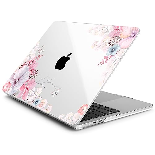 Batianda Case for MacBook Air 15" with M5 M4 M3 M2 Chip, Lovely Flower | 4-in-1 set with soft pastel floral design, lightweight slim hard shell protection for students, travelers and nature lovers - color: Lovely Flower