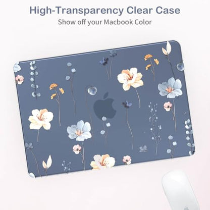 Feams for MacBook Neo 13 Inch Case 2026 A3404, Stylish Protective Clear Case Hard Shell Transparent Cover for MacBook Neo 13 Inch 2026 (A18 Pro Chip) with Keyboard Cover, Simple Flower - color: Simple Flower