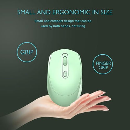 ONE-UP Wireless Mouse, 2.4G, Silent, USB Nano Receiver for Laptop, Chromebook, PC, Mac, Windows and School Work （Green） - color: Green