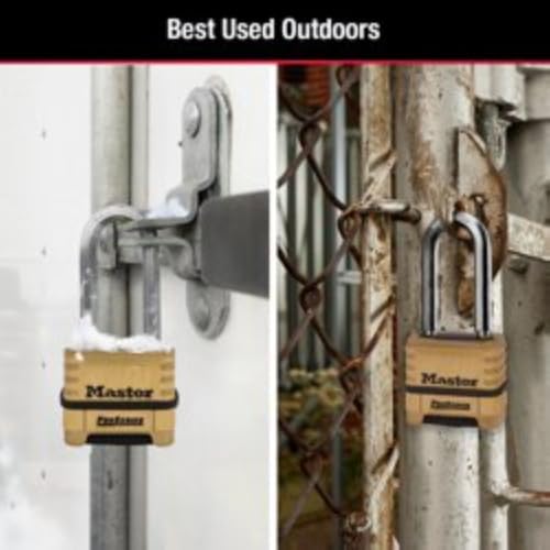 Master Lock ProSeries Combination Padlock Commercial Grade Lock 1175LHSS | Heavy Duty Resettable Combination Padlock For Construction Sites, Gates, Tools, Storage, Fences, 2-1/4-inch Wide Brass Lock