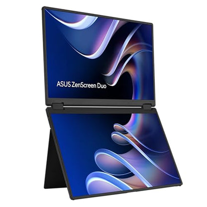 ASUS ZenScreen Duo Dual 14" 360° Foldable Portable Monitor (MB14FCD) - 16:10, 1920x1200 Full HD, IPS, Power Pass-Through, Dual USB-C, Mini-HDMI, Eye Care, Auto-Rotate, Sleek Design, 3 yr Warranty