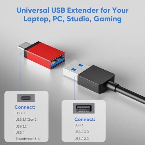 USB Splitter for Laptop, Laptop USB Port Expander, USB Hub Adapter for PC,MacBook Pro,Mac Air,Surface, Flash Drive, SSD,Gaming, Red - size: Red A+C to 4 USB