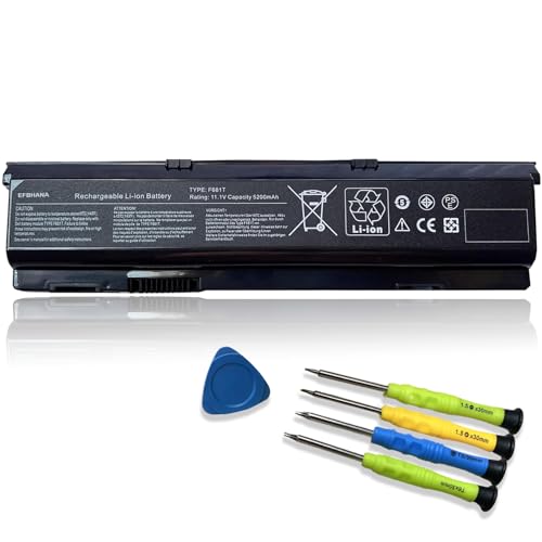 F681T Laptop Battery Replacement for Dell Alienware M15X M15x R1 P08G Notebook SQU-724 D951T SQU-722 T779R T780R HC26Y NGPHW W3VX3 11.1V 56Wh/5200mAh 6-Cell