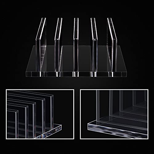 Frienda 1 Piece 4-Compartment Acrylic Vertical Laptop Stand, Can Accommodate with a Thickness of Less Than 2 cm, Fits Most Laptop (Clear) - style: Clear