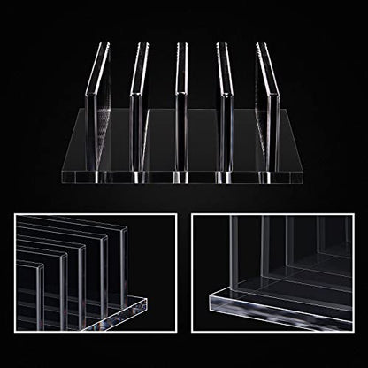 Frienda 1 Piece 4-Compartment Acrylic Vertical Laptop Stand, Can Accommodate with a Thickness of Less Than 2 cm, Fits Most Laptop (Clear) - style: Clear