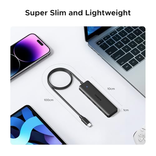 UGREEN USB C Hub, 4 Ports USB A Splitter Ultra-Slim USB Expander for Mouse, Keyboard, Flash Drive, U Disk, Printer Compatible with Laptop, Desktop PC, Xbox, PS5, and More 3.3FT - size: 3.3FT, style: USB-C