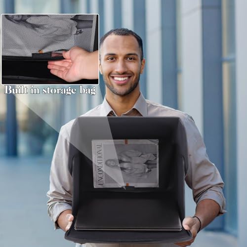 Portable Laptop Sun Shade Foldable Laptop Privacy Shield Blocks Sunlight Working Outside,Computer Anti Glare Shield Privacy Hood Case Fits 12-14in(Patent Pending) - size: 12-14 inch