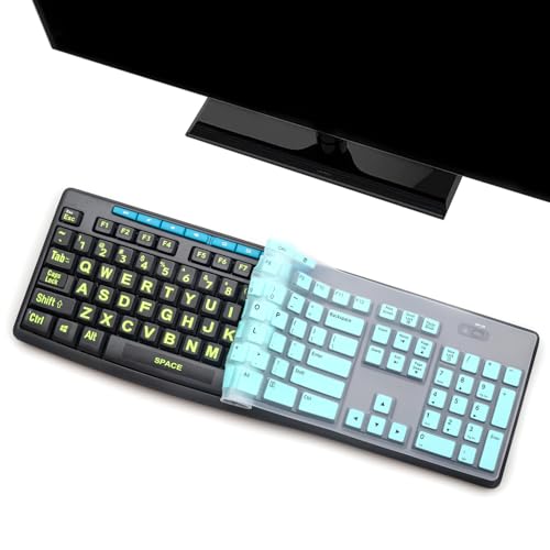 Keyboard Cover Skin Protector Fit Logitech MK275 MK270 Keyboard, Logitech K200 K260 K270 MK200 MK260 Ultra Thin Desktop PC Silicone Keyboard Cover-HotBlue - color: HotBlue