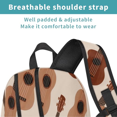 Guitar Musician Large Backpack for Women and Men Waterproof Travel Laptop Backpack Lightweight Business Work Daypack Fits 17 Inch Computer - color: Multicolor 1