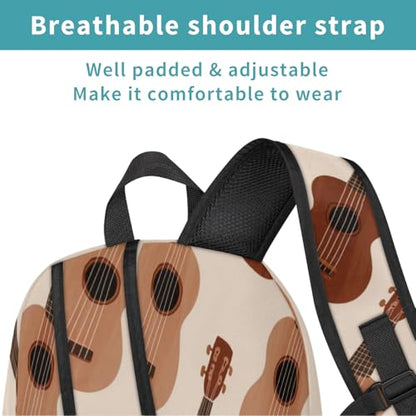 Guitar Musician Large Backpack for Women and Men Waterproof Travel Laptop Backpack Lightweight Business Work Daypack Fits 17 Inch Computer - color: Multicolor 1