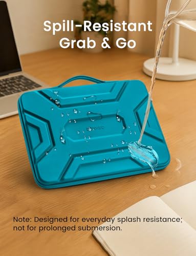 DOMISO 14 inch Laptop Sleeve with Handle, Shockproof & Waterproof EVA Protective Laptop case, Hard Laptop Sleeve for 14" HP Dell Asus Lenovo Laptop, Teal - color: Teal, size: 14 inch