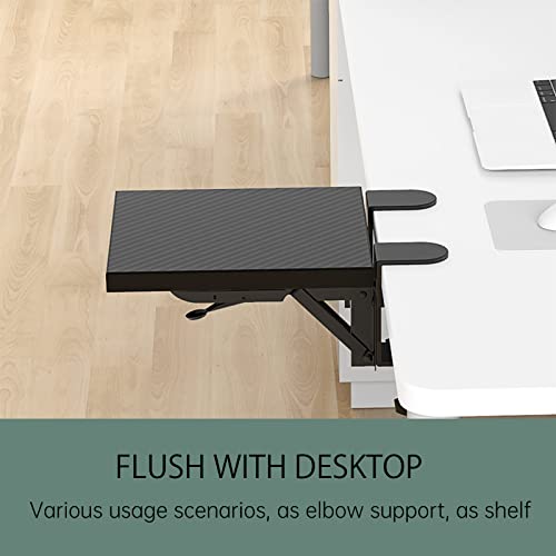 Sisyphy Ergonomics Desk Extender Tray, 9.5x9.1" Punch-Free Clamp on, Foldable Keyboard Drawer Tray, Table Mount Arm Wrist Rest Shelf, Computer Elbow Arm Support - color: Carbon, size: 9.1*9.5"(23cm*24m)