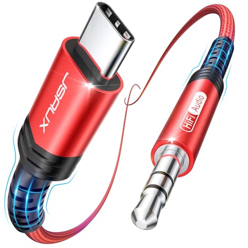 JSAUX USB C to 3.5mm Audio Aux Jack Cable for iPhone 17 Pro Max/Air [3.3ft], Type C to 3.5mm Headphone Car Stereo Cord Compatible with iPhone 16/15 Pro Max,Samsung Galaxy S25 S24, iPad Pro, Pixel 9/8 | Type C to 3.5mm Headphone Car Stereo Cord Compatible