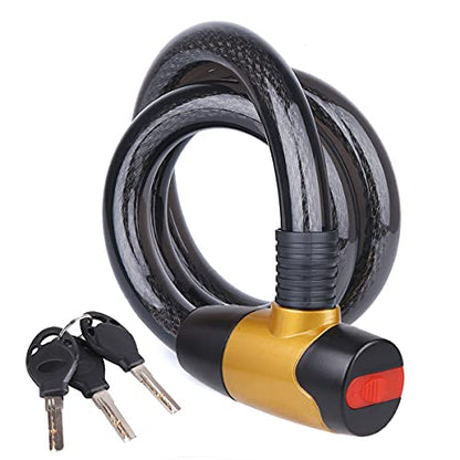 4FT x 23 mm Bike Cable Lock with Keys, Anti-Theft Security Bike Lock | Cut-Resistant Steel, Weatherproof & Rustproof, Heavy-Duty Bike locks for Motorcycles, E-Bikes, Scooters, Bicycles, Gates