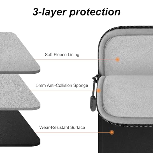ARVOK 15 15.6 16 Inch Laptop Sleeve with Front Pocket, Shockproof 360 Protective Laptop Case Briefcase Handbag, Computer Carrying Bag Compatible with MacBook Air/Pro, Lenovo/HP/Dell/Asus/Acer, Black - size: 15inch