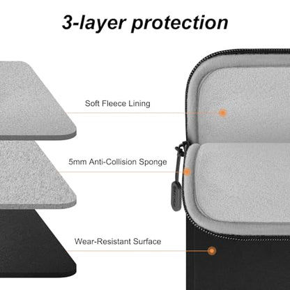 ARVOK 15 15.6 16 Inch Laptop Sleeve with Front Pocket, Shockproof 360 Protective Laptop Case Briefcase Handbag, Computer Carrying Bag Compatible with MacBook Air/Pro, Lenovo/HP/Dell/Asus/Acer, Black - size: 15inch