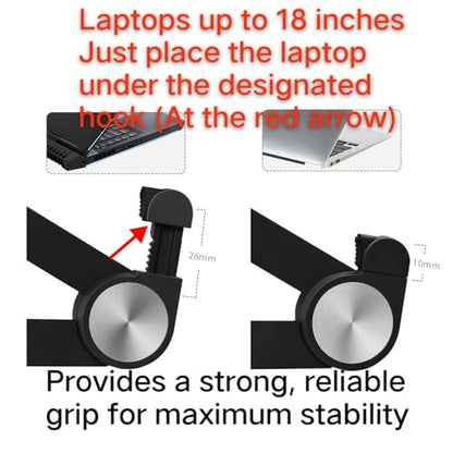 Portable Laptop Stand for Acer Predator Helios 16 18 300 (Neo 16 18) Triton 14 500 300 Neo 16 Nitro 17 16 5 V16 V15 14-18 inch Gaming Laptop.Made of Reinforced Nylon, 304 Stainless Steel and Silicone.