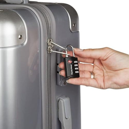 3 Pack TSA Luggage Locks with 4 Digit Combination – Heavy Duty Set Your Own Padlocks for Travel, Baggage, Suitcases & Backpacks - Black - color: Black, size: 3 Pack
