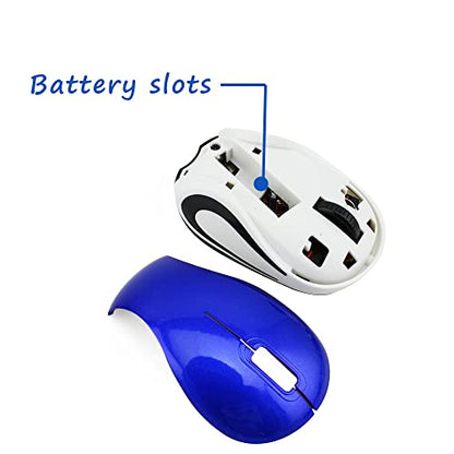 Wireless Mini Mouse, Blue, 1000 DPI, USB Receiver, Smooth Surface, Easy to Carry - color: Blue