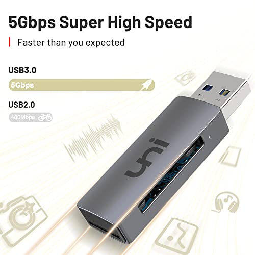 uni SD Card Reader, USB 3.0 SD Card Adapter High-Speed Micro SD Memory Card Reader Support SD/Micro SD/TF/SDHC/SDXC/MMC/UHS-I Card Compatible with Mac, Win, Linux, PC, Laptop, Chromebook, Camera