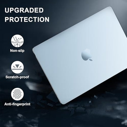 AKIT Compatible with MacBook Air 15 Inch Case 2026 2025-2023 M5 M4 M3 M2 A3448 A3241 A3114 A2941, [Ultra-Thin] [Official Color Match] Shell Laptop Case Protector Cover for Mac Air 15 Inch,Sky Blue - color: Sky Blue