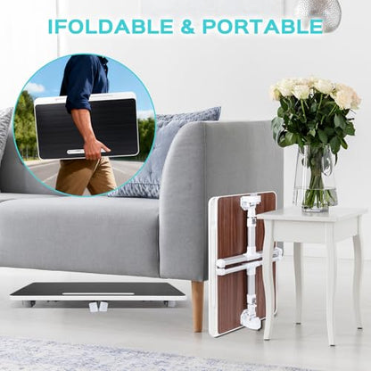 Adjustable Laptop Stand for Bed, Large Laptop | Portable Lap Desk with 4 Tilt Angles & 5 Height Settings (10.6-15.7in), Foldable Laptop Bed Tray Table