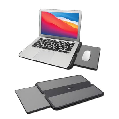 MAX SMART Portable Laptop Lap Pad, Laptop Desk with Retractable Mouse Tray, Sturdy Stable Work Surface for Bed Sofa Couch or Travel