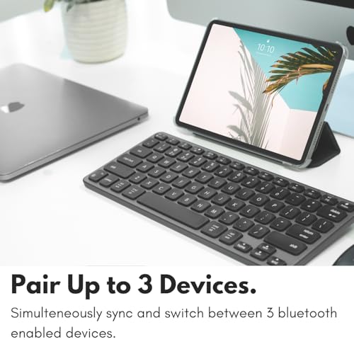 Macally Compact Backlit Bluetooth Keyboard for Mac – Space-Saving, Rechargeable Multi-Device Compatible Apple Wireless Keyboard for MacBook Pro/Air, iMac, Mac mini - color: Space Gray