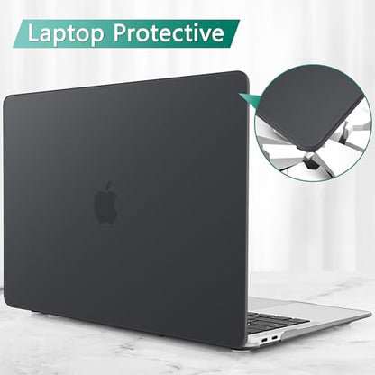 May Chen Compatible with New MacBook Air 13 inch Case 2021 2020 2019 2018 Release, Plastic Hard Shell with Keyboard Case for MacBook Air 13 inch with Retina Dispaly Fits Touch ID, Bllack - color: Black