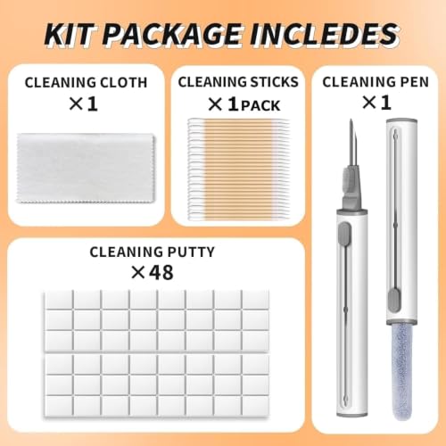 MOLOPPO Cleaning Putty, Cleaner Kit for Airpods, Phone Cleaning Kit, White | Remove Ear Wax & Dirt & Gunk from Device's Small Crevices, for Airpods Charging Case/Headphones/Electronics - color: B2-White