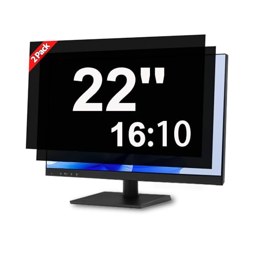 [2 Pack] 22 Inch Computer Monitor Privacy Screen, Anti Glare Filter | 22 Inch 16:10 Privacy Screen Protector With Anti-Glare Filter, Blue Light Filtering For Computer Monitors. - size: 22.0 Inch Widescreen (16:10)