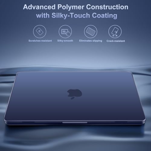MOSISO Compatible with MacBook Air 15 inch Case M5 2026 M4 M3 M2 2025-2023 | A3448 A3241 A3114 A2941, Scratch-Resistant Protective Hard Shell Case&Keyboard Cover&ScreenFilm&Pouch, Midnight - color: Midnight