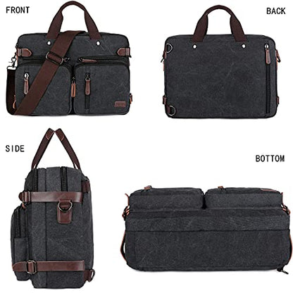 Baosha Convertible Briefcase Backpack 17 Inch Laptop Bag Case Business Briefcase HB-22 - color: Black-grey Mixed