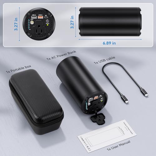 Portable Power Station With AC Outlet, 27000mAh Battery, 100W AC, 65W PD | Compact Portable Power For Camping, Travel, Home Backup And Outdoor Activities With 4 Charging Ports