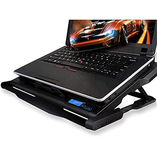 Laptop Cooling Pad for 12"-17" Notebook with Adjustable Fan Speed Adjustable Mount Stand, Dual USB Ports 6 Silent Fans Cooler Pad Very Silent