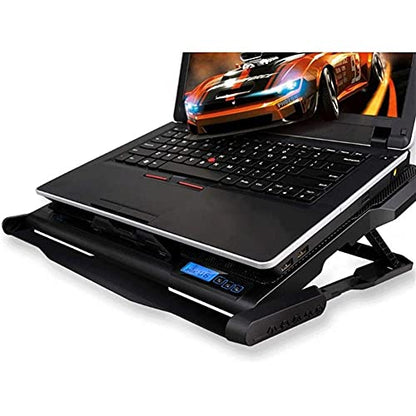 Laptop Cooling Pad for 12"-17" Notebook with Adjustable Fan Speed Adjustable Mount Stand, Dual USB Ports 6 Silent Fans Cooler Pad Very Silent