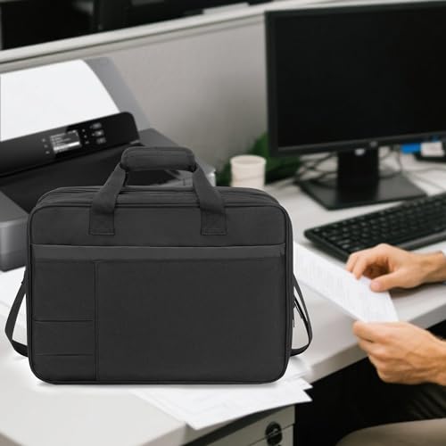 CURMIO Printer Case Compatible with HP Tango/Tango X, OfficeJet 200/250 | Wireless Mobile Printer Travel Bag, Luggage & Shoulder Strap, Padded Lining, 15.6" Padded Laptop Sleeve, Home & Travel Use