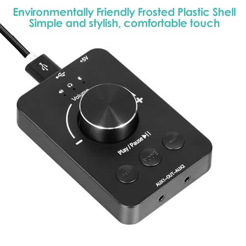 Docooler Volume Control Knob, USB Computer Volume Controller with One-Click Mute Function and 3 Volume Control Modes, Plug and Play, USB Volume Knob Multimedia Controller for PC, Laptop