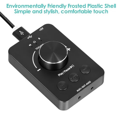 Docooler Volume Control Knob, USB Computer Volume Controller with One-Click Mute Function and 3 Volume Control Modes, Plug and Play, USB Volume Knob Multimedia Controller for PC, Laptop