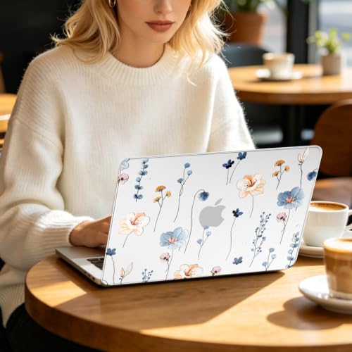 Feams for MacBook Neo 13 Inch Case 2026 A3404, Stylish Protective Clear Case Hard Shell Transparent Cover for MacBook Neo 13 Inch 2026 (A18 Pro Chip) with Keyboard Cover, Simple Flower - color: Simple Flower